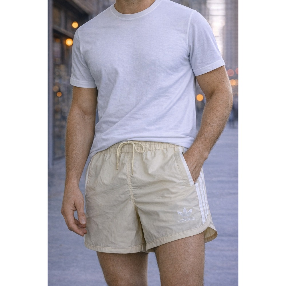 Adidas Originals Men's XS Sprinter Shorts Cream White‎ 3 Stripe New With Tags